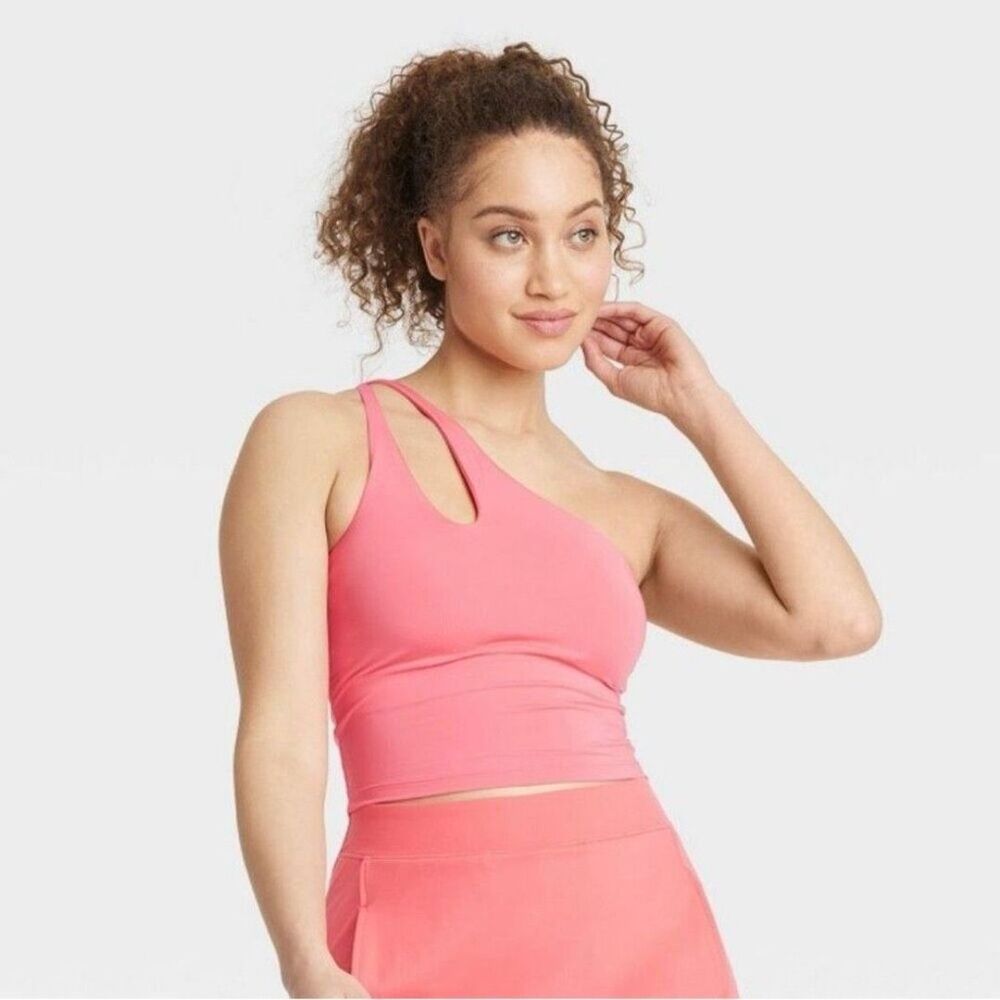 All in motion‎ extra large asymmetrical sports bra coral pink